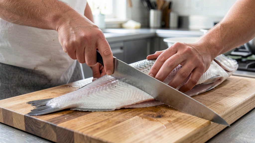 Cómo filetear un pescado con cuchillo fileteador paso a paso