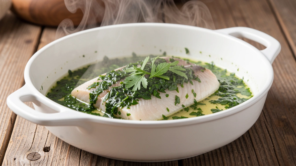 Merluza en salsa verde con almejas en cazuela de barro